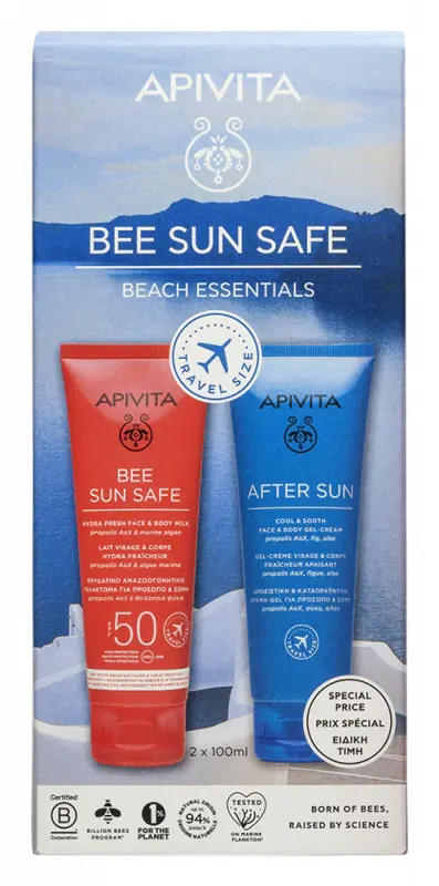 APIVITA BEE SUN SAFE Fényvédelmi alap rutin utazó csomag (100+100 ml)