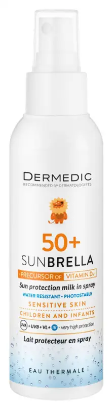 DERMEDIC Sunbrella Baby Napfényvédő tej spray gyermekeknek SPF50+ (150 ml)