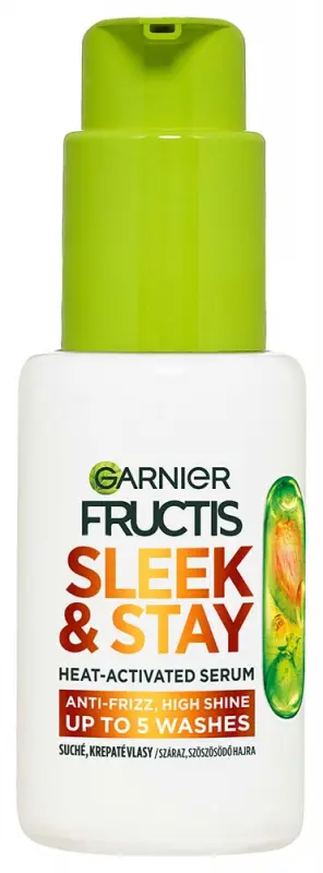 GARNIER Fructis Sleek & Stay Hőre aktiválódó szérum száraz, szöszösödő hajra 50 ml GARNIER Fructis Sleek & Stay Hőre aktiválódó szérum száraz, szöszösödő hajra 50 ml