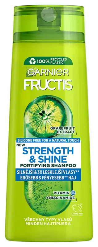 GARNIER Fructis Strength & Shine Hajerősítő sampon mindenféle gyenge és fakó hajra 400 ml GARNIER Fructis Strength & Shine Hajerősítő sampon mindenféle gyenge és fakó hajra 400 ml