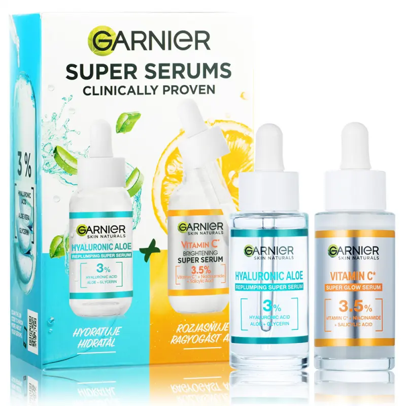 Skin Naturals Hyaluronic Aloe és C-Vitamin Szérum Duopack 2x30 ml
