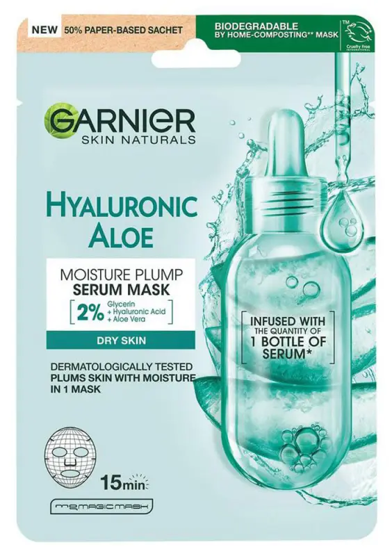 GARNIER Skin Naturals Hyaluronic Aloe textil maszk (28 g)