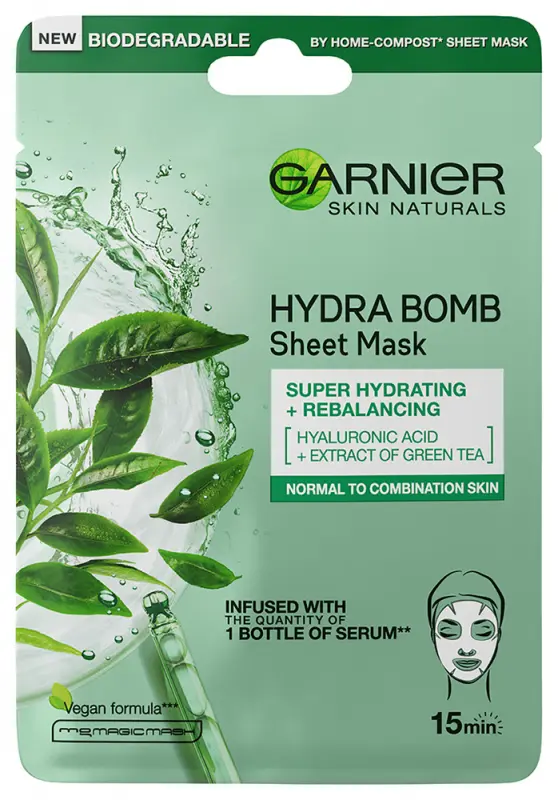 GARNIER Skin Naturals Moisture+ Freshness Szuper Hidratáló, Tisztító Textil Maszk 28 g