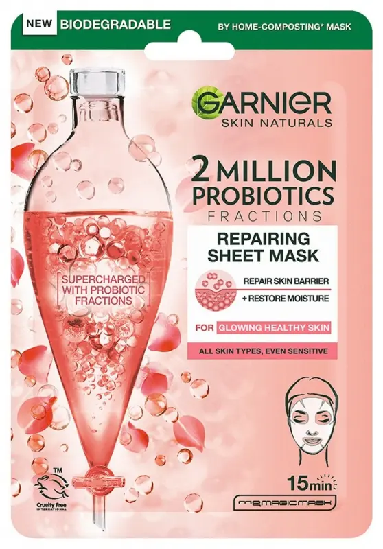 GARNIER Skin Naturals Regeneráló textilmaszk 2 millió probiotikummal (22 g)