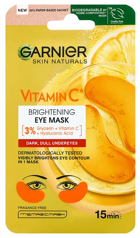 GARNIER Skin Naturals szemkörnyékmaszk a szemkörnyék ragyogásáért C-vitaminnal 5 g
