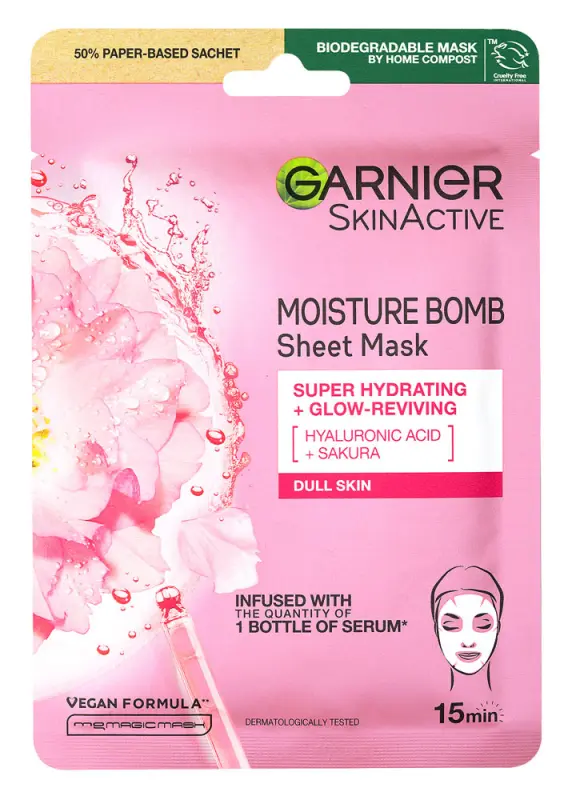 GARNIER Skin Naturals szuperhidratáló textilmaszk sakurával (28 ml) GARNIER Skin Naturals szuperhidratáló textilmaszk sakurával (28 ml)