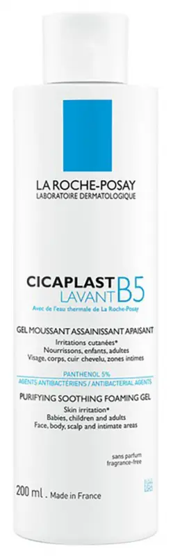 LA ROCHE-POSAY Cicaplast Lavant B5 Tisztító bőrnyugtató habzó gél 200 ml