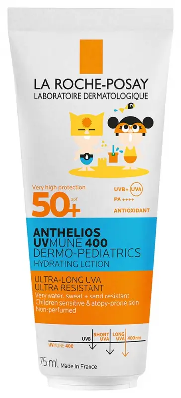 LA ROCHE-POSAY Anthelios UVMune 400 Dermo-Pediatrics Hidratáló napvédő tej SPF 50+ gyereknek 75 ml