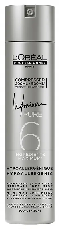 L'ORÉAL PROFESSIONNEL Infinium Pure Soft Hipoallergén hajlakk 300 ml L'ORÉAL PROFESSIONNEL Infinium Pure Soft Hipoallergén hajlakk 300 ml