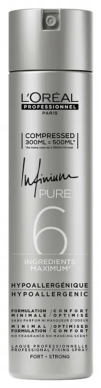 L'ORÉAL PROFESSIONNEL Infinium Pure Strong Hipoallergén hajlakk erős tartással 300 ml L'ORÉAL PROFESSIONNEL Infinium Pure Strong Hipoallergén hajlakk erős tartással 300 ml