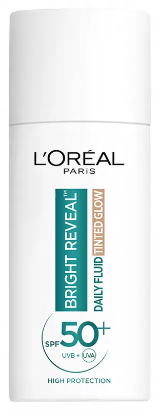 L'ORÉAL PARIS Bright Reveal ragyogást adó, színezett fluid SPF50 fényvédővel sötét foltok ellen 50 ml
