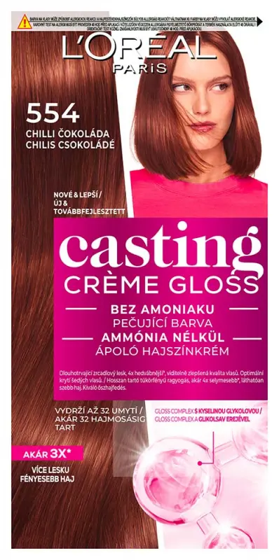 L'ORÉAL PARIS Casting Creme Gloss Hajszínező krém 554 Chilis csokoládé (180 ml)