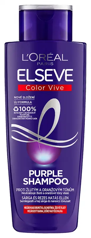 L'ORÉAL PARIS Elseve Color Vive Purple sampon sárga és rezes hatás ellen 200 ml L'ORÉAL PARIS Elseve Color Vive Purple sampon sárga és rezes hatás ellen 200 ml