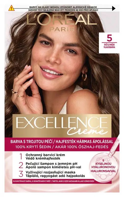 L'ORÉAL PARIS Excellence 5 Világosbarna 72+48+12+60 ml