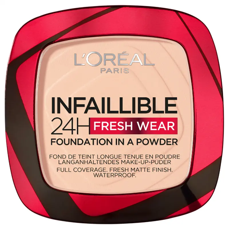 L'ORÉAL PARIS Infaillible 24H Fresh Wear Foundation in a Powder 180 Rose Sand alapozó púderben 9 g