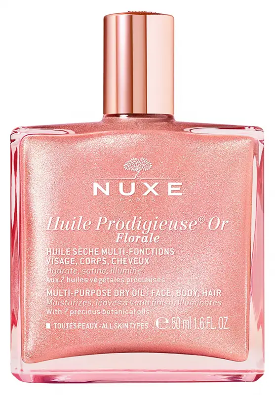NUXE Huile Prodigieuse Or Florale - többfunkciós rózsaarany-csillámos szárazolaj arcra, testre, hajra - minden bőrtípus (50 ml) NUXE Huile Prodigieuse Or Florale - többfunkciós rózsaarany-csillámos szárazolaj arcra, testre, hajra - minden bőrtípus (50 ml)