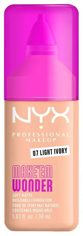 NYX PROFESSIONAL MAKEUP Make 'EM Wonder Foundation alapozó 07 Light Ivory 30 ml