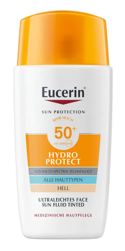 EUCERIN Sun Hydro-Protect ultra könnyű színezett napozó fluid arcra SPF50 - világos árnyalat 50 ml EUCERIN Sun Hydro-Protect ultra könnyű színezett napozó fluid arcra SPF50 - világos árnyalat 50 ml