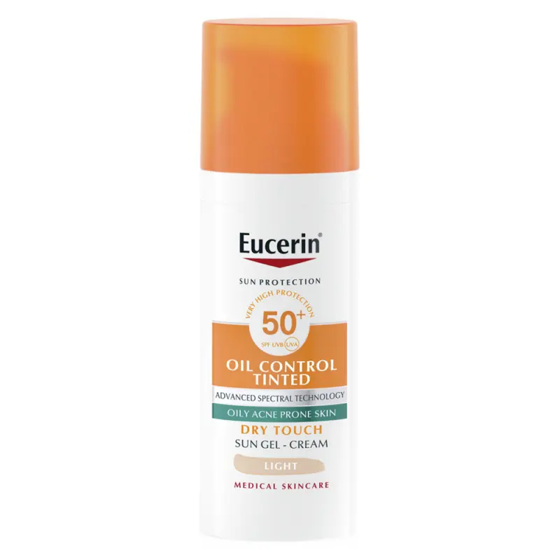 EUCERIN Sun Oil Control színezett napozó krém-gél arcra light SPF50+ light (50 ml) EUCERIN Sun Oil Control színezett napozó krém-gél arcra light SPF50+ light (50 ml)