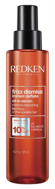 REDKEN Frizz Dismiss Instant Deflate Treatment Hajolaj göndör, nehezen kezelhető hajra 125 ml