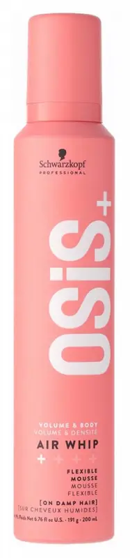 SCHWARZKOPF OSiS+ Air Whip Volumennövelő rugalmas tartást biztosító hajhab 200 ml SCHWARZKOPF OSiS+ Air Whip Volumennövelő rugalmas tartást biztosító hajhab 200 ml