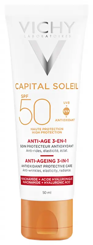 VICHY Capital Soleil Anti-Age öregedésgátló napvédő krém SPF50 (50 ml)