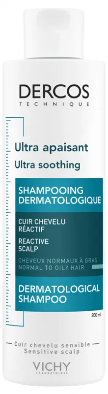 VICHY Dercos Nyugtató hatású sampon érzékeny fejbőrre normál vagy zsíros hajra 200 ml VICHY Dercos Nyugtató hatású sampon érzékeny fejbőrre normál vagy zsíros hajra 200 ml